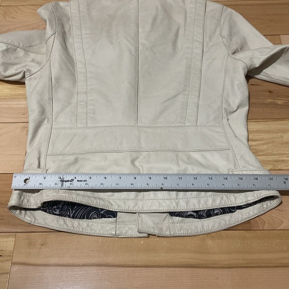 Vintage Off-White Moto Leather Jacket - Picture 6 of 17